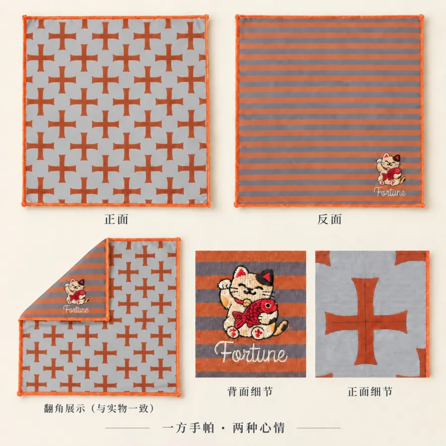 五种心意|东方 × 北欧象征双面手帕